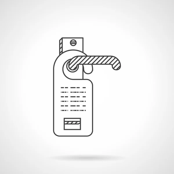 Hotel door label line vector icon