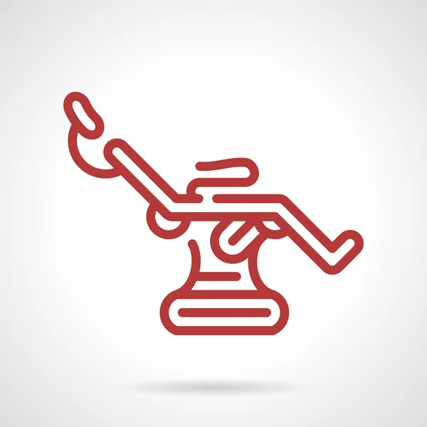 Red line tattoo chair vector icon — Stockvector