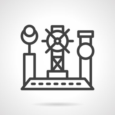 Simple line vector icon for ship helm