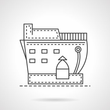 Transport ship line vector icon