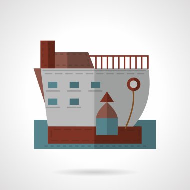 Passenger ship flat vector icon