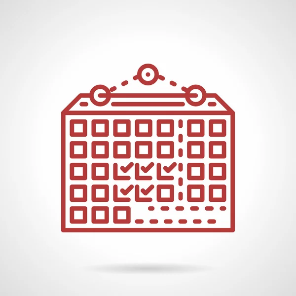 Wall calendar red line vector icon — Wektor stockowy