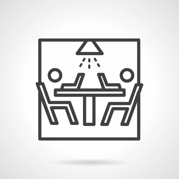 Black line vector icon for teamwork — ストックベクタ