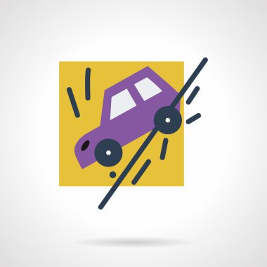 Auto accident flat vector icon