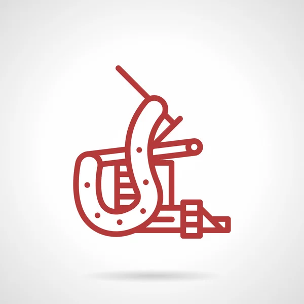 Red line tattoo machine vector icon — Stock Vector