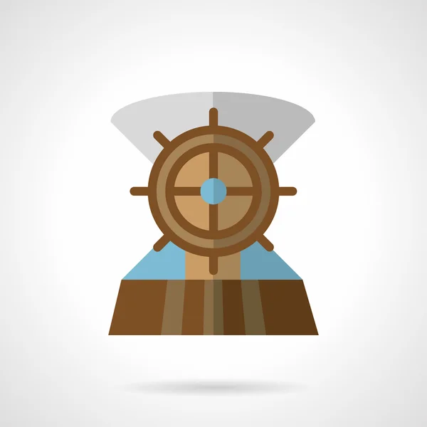 Wooden helm flat vector icon — Stockový vektor