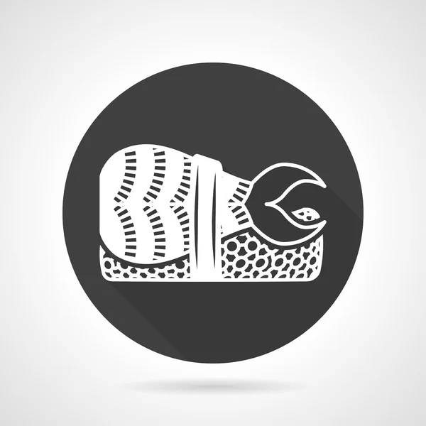 Black round vector icon for nigiri sushi — Stok Vektör