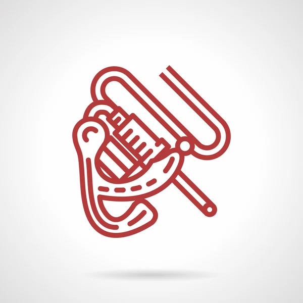 Induction tattoo machine red line vector icon — Stock Vector