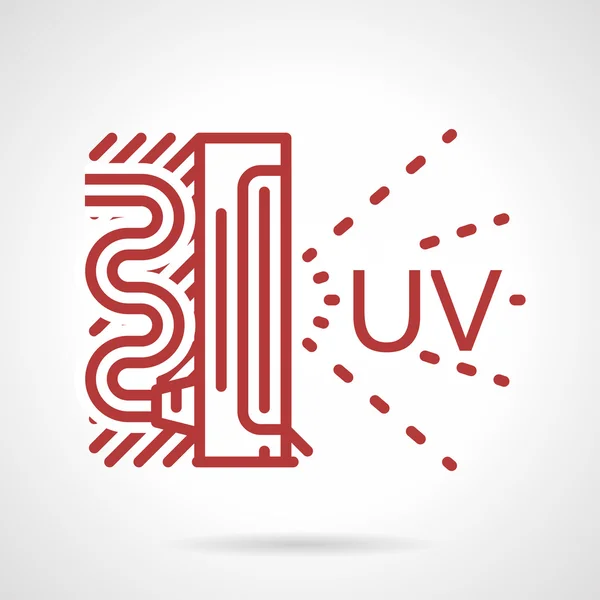 UV lamp red line vector icon — Stock Vector