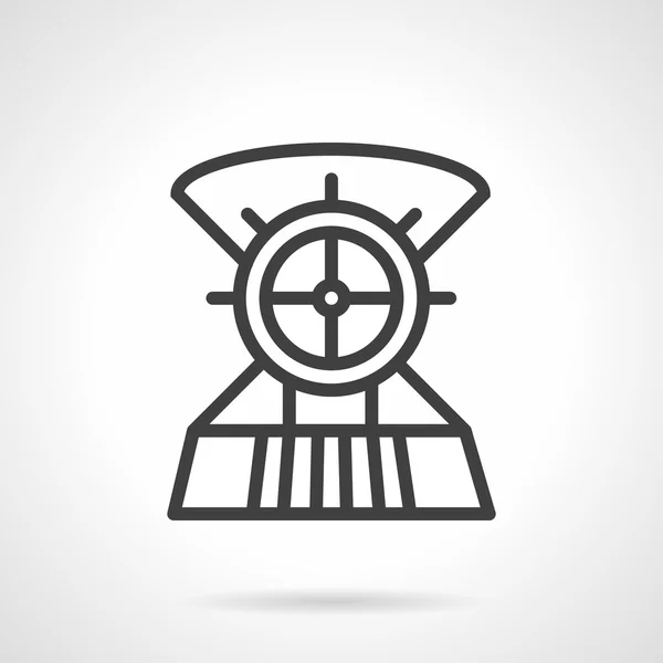 Boat steering wheel line vector icon — Stockvector