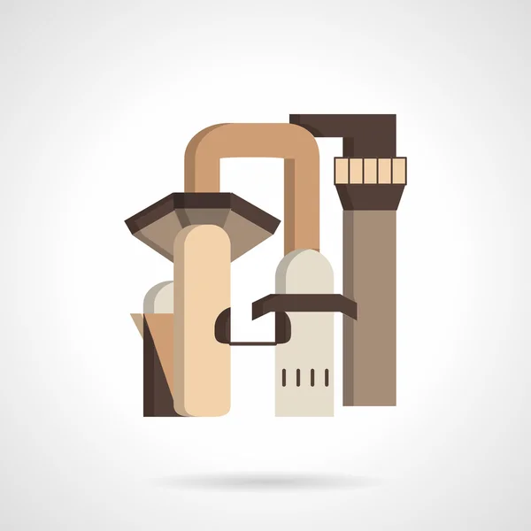 Metallurgy factory flat vector icon — Stockový vektor