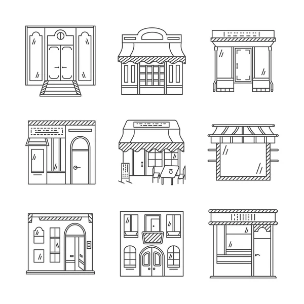 Linear vector icons for storefronts — Stock Vector