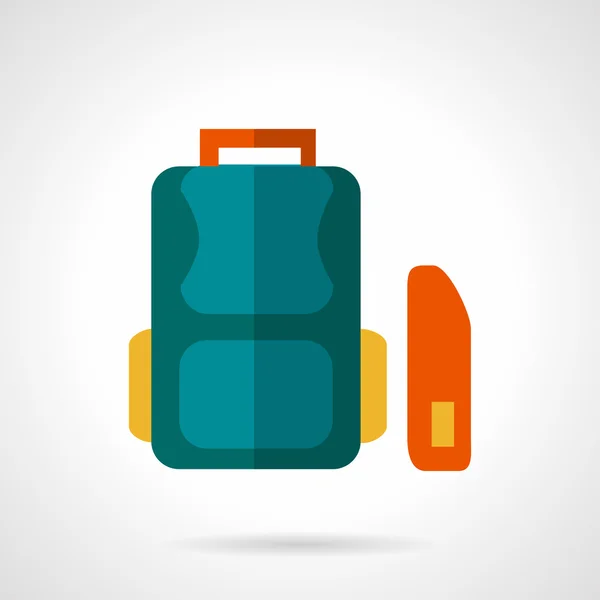 Okul çantası düz vektör simgesi — Stok Vektör