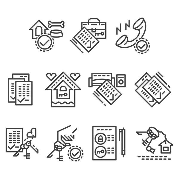 Real estate line vector icons — Stock Vector