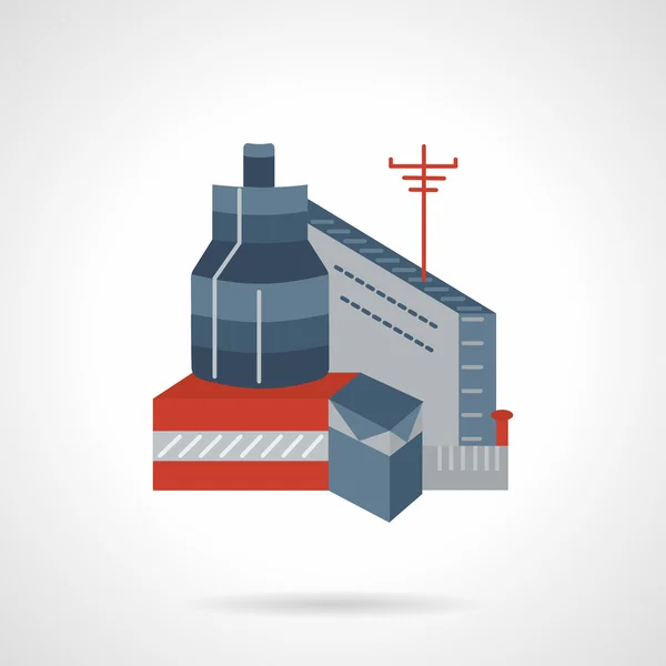 Icono de vector plano edificio industrial — Vector de stock