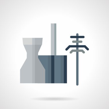 Power station flat vector icon