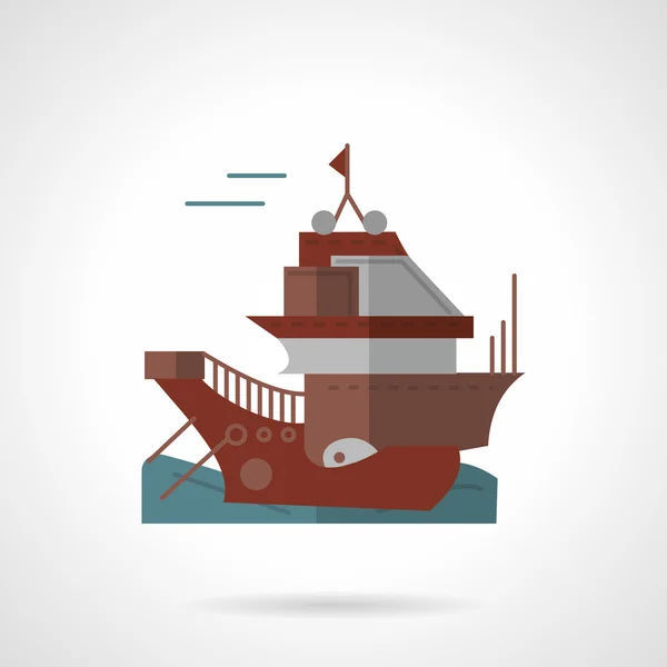 Cargo vessel flat vector icon — Stock Vector