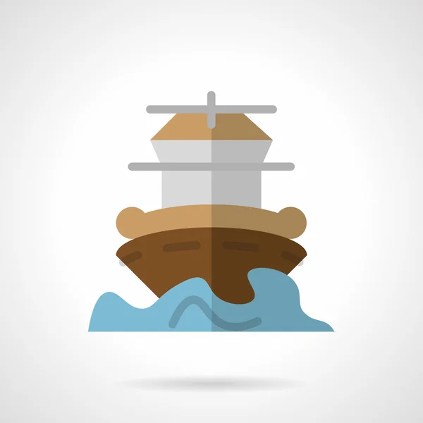 Marine schip egale kleur vector pictogram — Stockvector