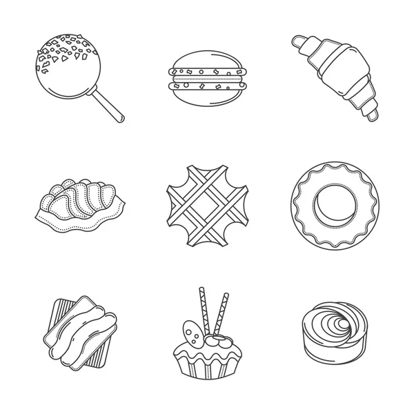 Line confectionery vector icons — Stock Vector