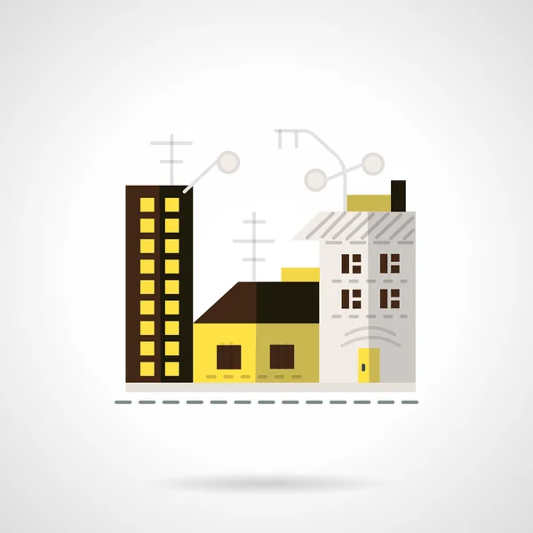 Alquiler apartamentos vector icono estilo plano — Vector de stock