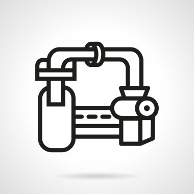 Glassworks factory simple line vector icon