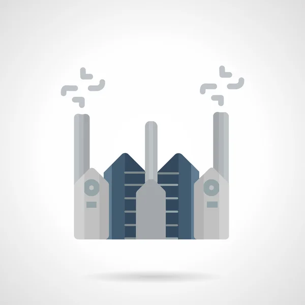 Zementfabrik flache Farbe Vektor Symbol — Stockvektor
