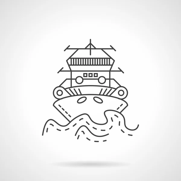 Tugboat thin line vector icon — Stock Vector