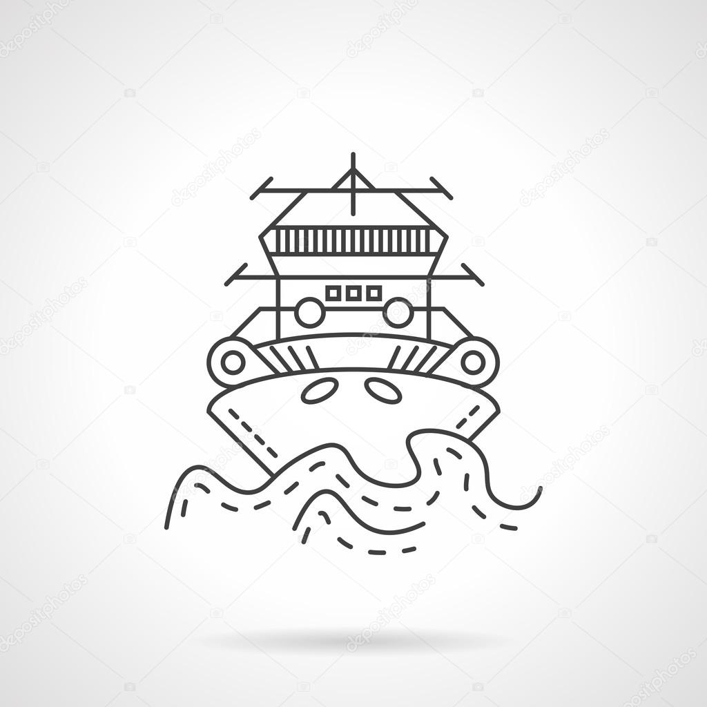 Tugboat thin line vector icon