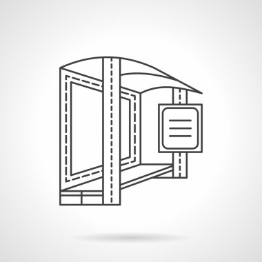 Otobüs durağı düz çizgi vektör simgesi