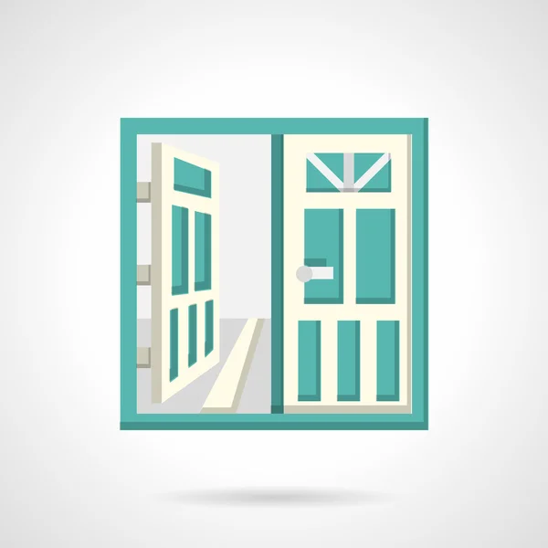 Open glass doors flat vector icon. — Stock Vector