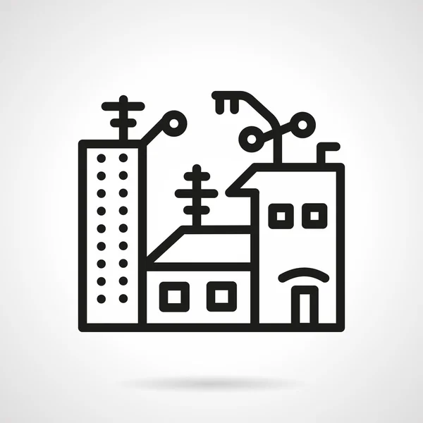 Apartments for sale black line vector icon — Stock Vector