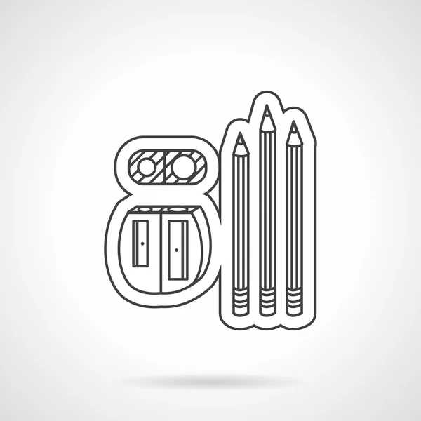 Herramientas de dibujo línea plana vector icono — Vector de stock