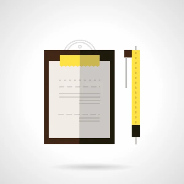 Clipboard and pen flat vector icon — Stock Vector