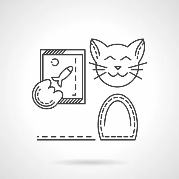 Katze mit Telefonleitungsvektorsymbol — Stockvektor