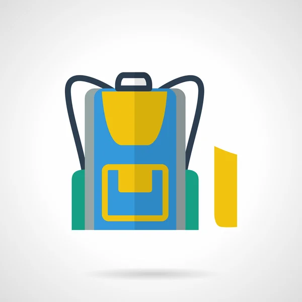 School backpack flat color vector icon — Stock Vector