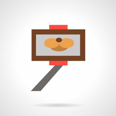 Selfie stick simple flat vector icon