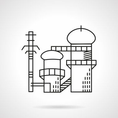 Power plant flat line vector icon