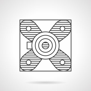 Block bearing flat line vector icon