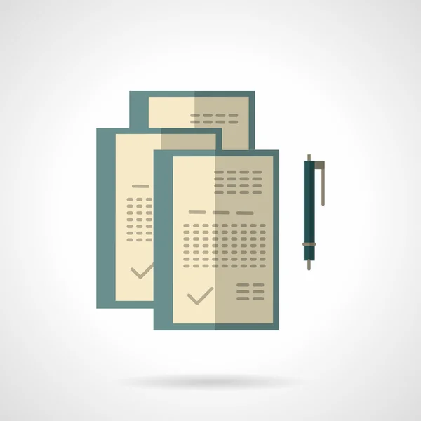 Signing of contracts flat color vector icon — Stok Vektör