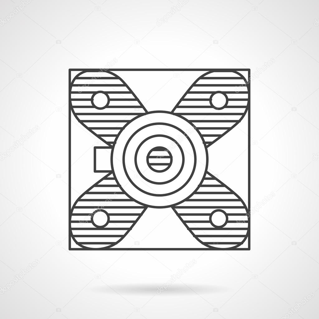 Block bearing flat line vector icon