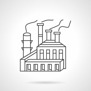 Paper and pulp factory line vector icon.
