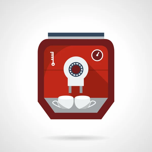 Red modern coffee maker flat vector icon — ストックベクタ