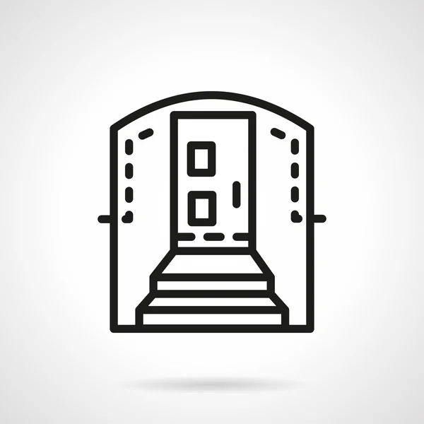 Housing entrance simple line vector icon — ストックベクタ