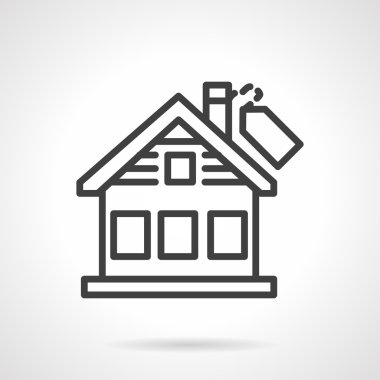 Black line house vector icon