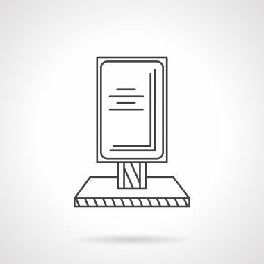 Açık hava reklam ince çizgi vektör simgesi