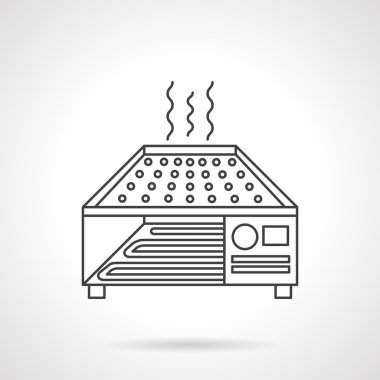 Kurutma makinesi fırın düz çizgi vektör simgesi