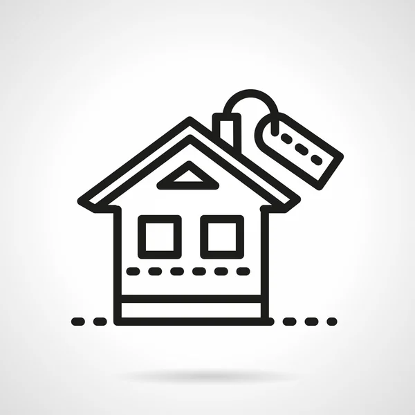 Mortgage simple black line vector icon. — Stock Vector