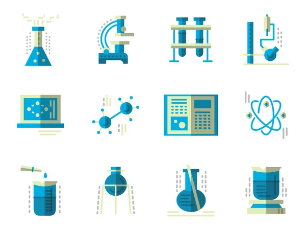 Flat simple vector icons for science. Chemistry. — Stock Vector