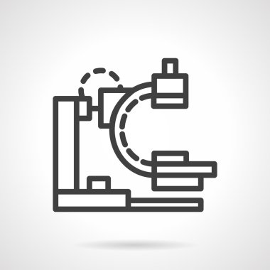 X-Ray cihazı basit siyah çizgi vektör simgesi