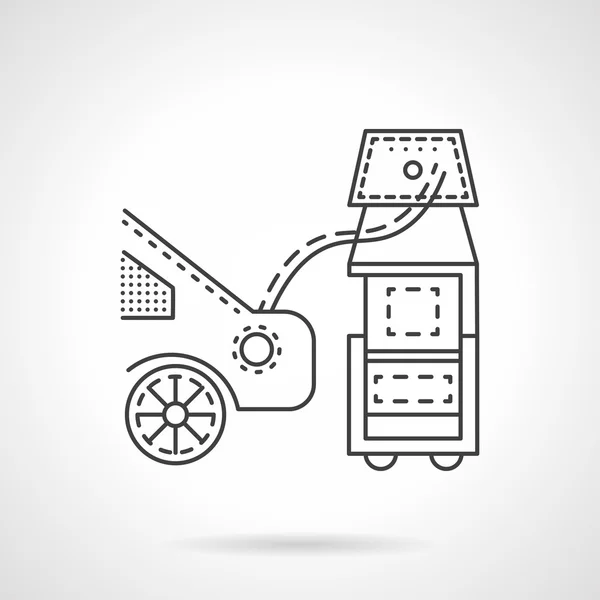 Auto emissie controle lijn vector pictogram — Stockvector